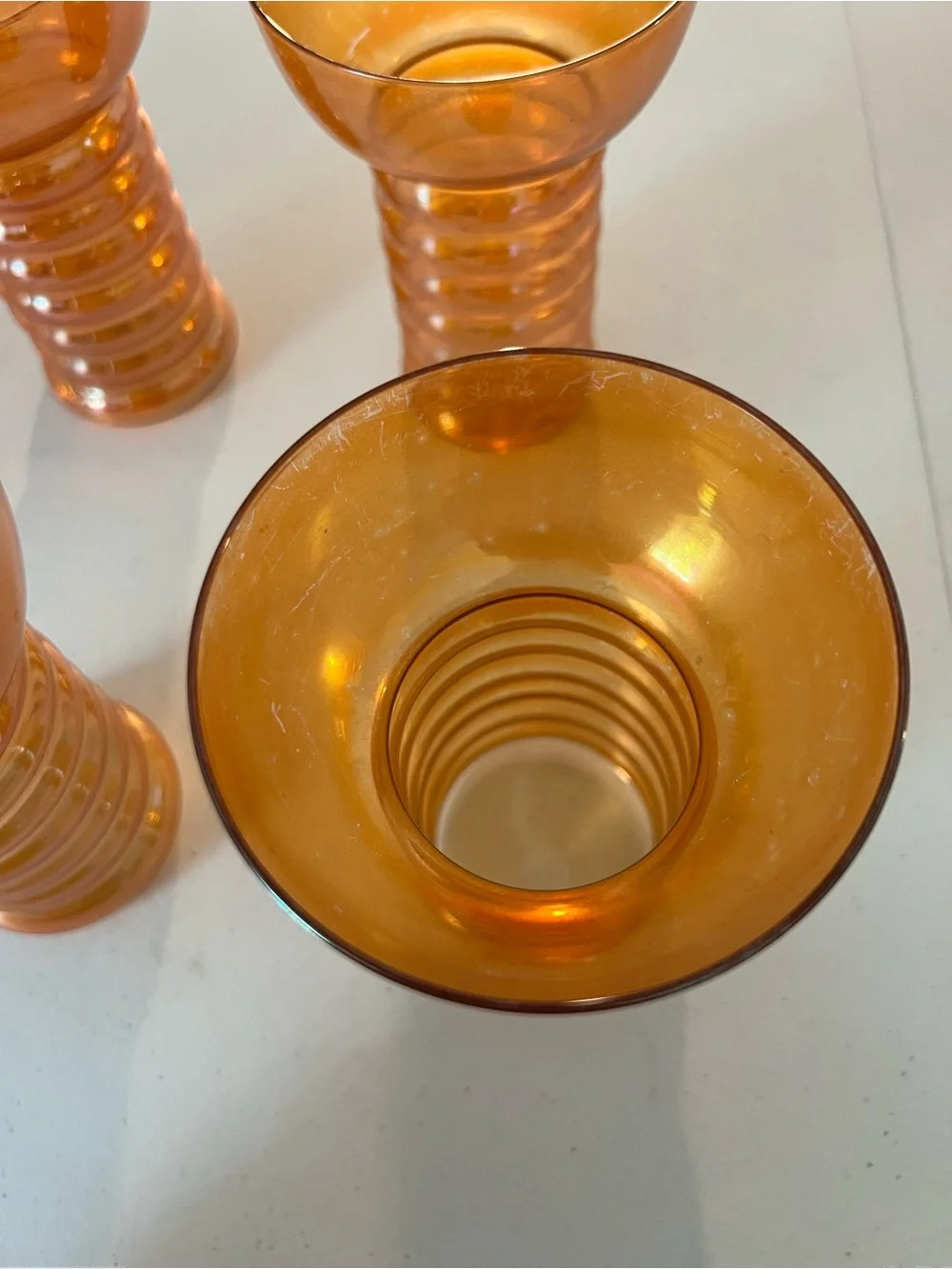 Vintage 1930s Dunbar Aramis “beehive” Tumblers- 4 Pack